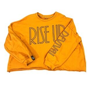 Lauren Daigle Rise Up Revival Sweatshirt Pullover Orange Size LRaw Hem‎ Cropped